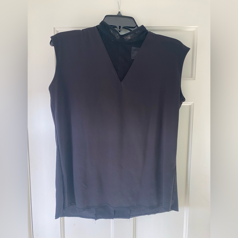 Lucky in Love Golf or Tennis Shirt. collar with sheer cutout detail